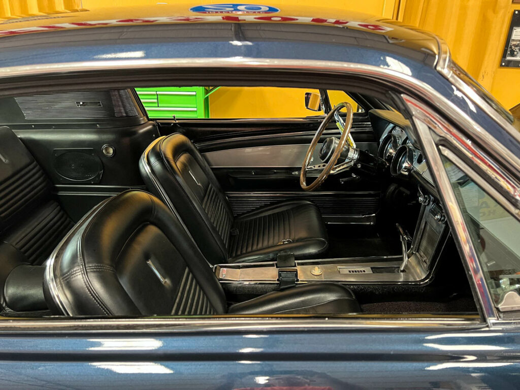 1967 Mustang Fastback Nightmist Blue deluxe interior black