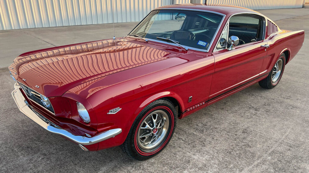 1966 Mustang fastback Candy Apple Red Pony Interior